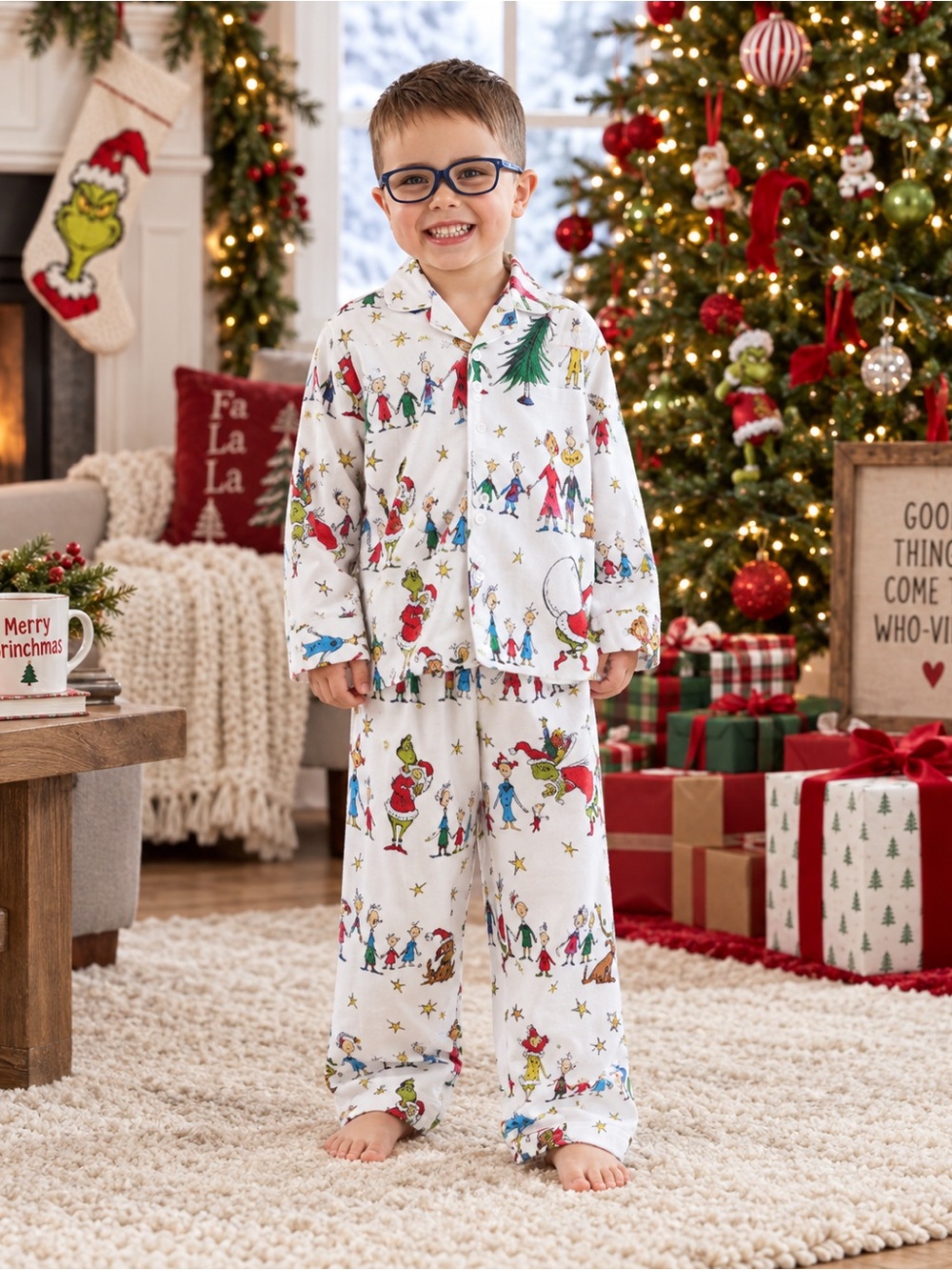 Dr.Seuss The Grinch Matching Family Pajama Set Kids 6 Adult S & XL Pottery Barn - Picture 4 of 17